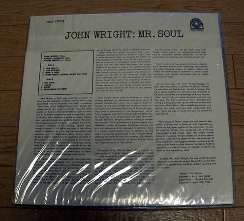 Jazz LP��John Wright ��Mr.Soul��̤������