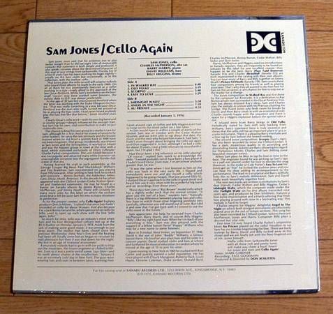 JazzLP��Sam Jones �� Cello Again ̤������