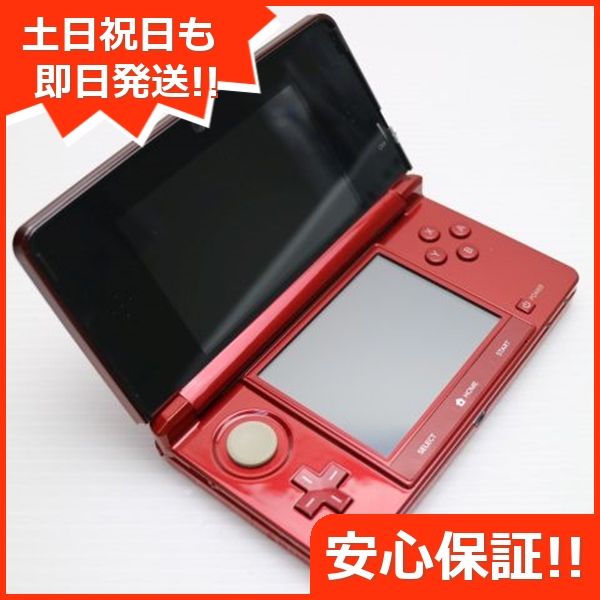 3DS本体 （ニンテンドー3DS フレアレッド 本体 付属品あり（1円 