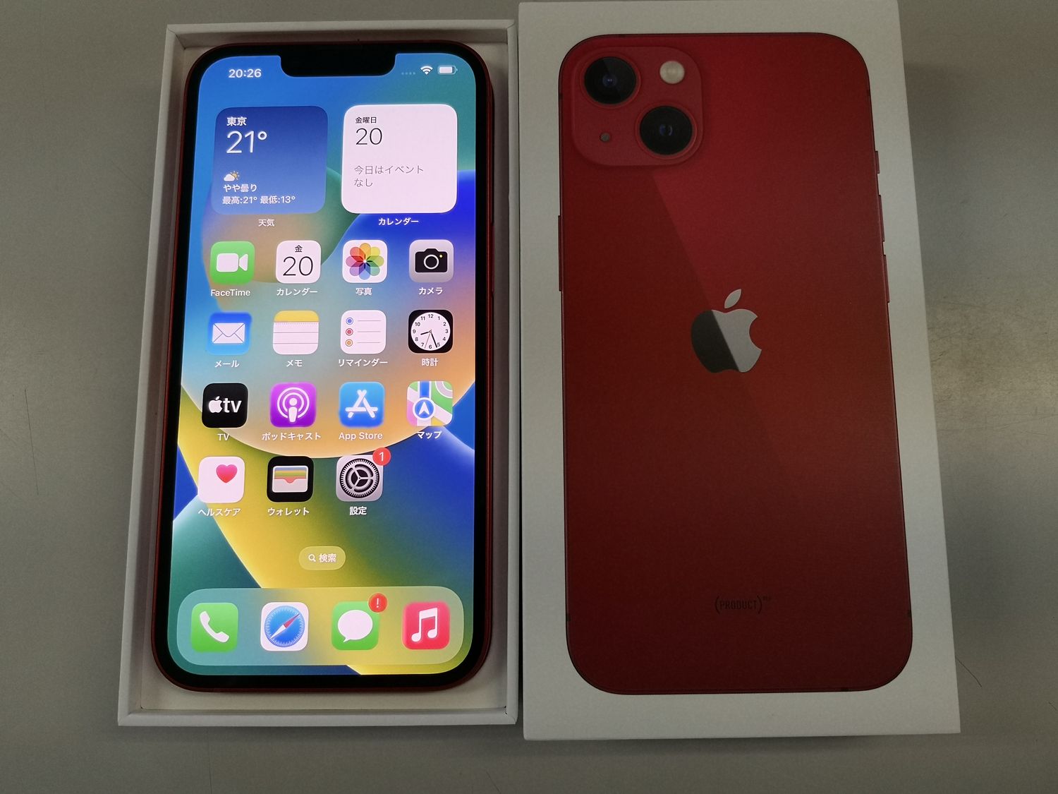ムスビー｜☆赤ロム保証☆au iPhone 13 128GB レッド 電池100％ SIM 