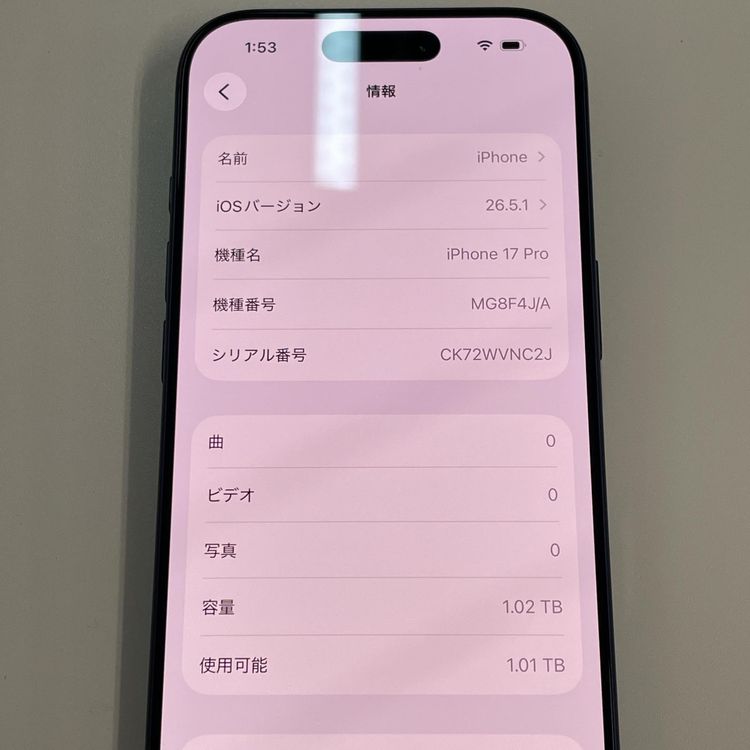 ���������¡��� iPhone 17 Pro 1TB �ǥ����ץ֥롼 SIM���å������