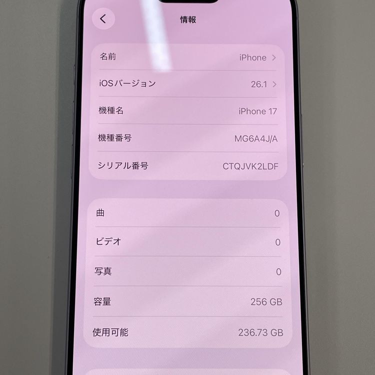���������¡��� iPhone 17 256GB ��٥���� SIM���å������
