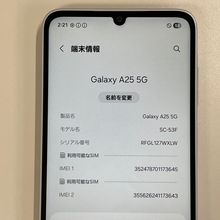 ���������¡��� Galaxy A25 5G SC-53F �饤�ȥ֥롼 SIM���å������