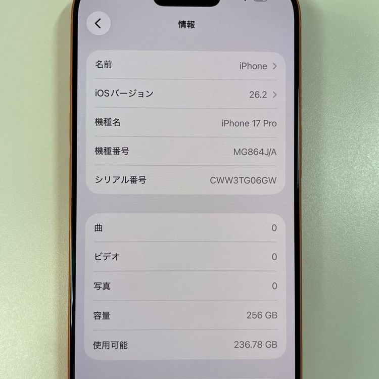 ���������¡��� iPhone 17 Pro 256GB �����ߥå������ SIM���å������