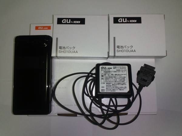 ムスビー｜白ロム 特価 AQUOS SHOT SH010(ブラック) 充電器 新品電池 