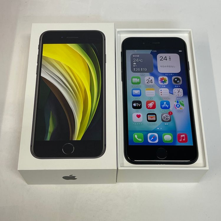 ��������С�����100% iPhone SE(�裲����) 128GB ���� ��Ƚ�� �֥�å� �ò�