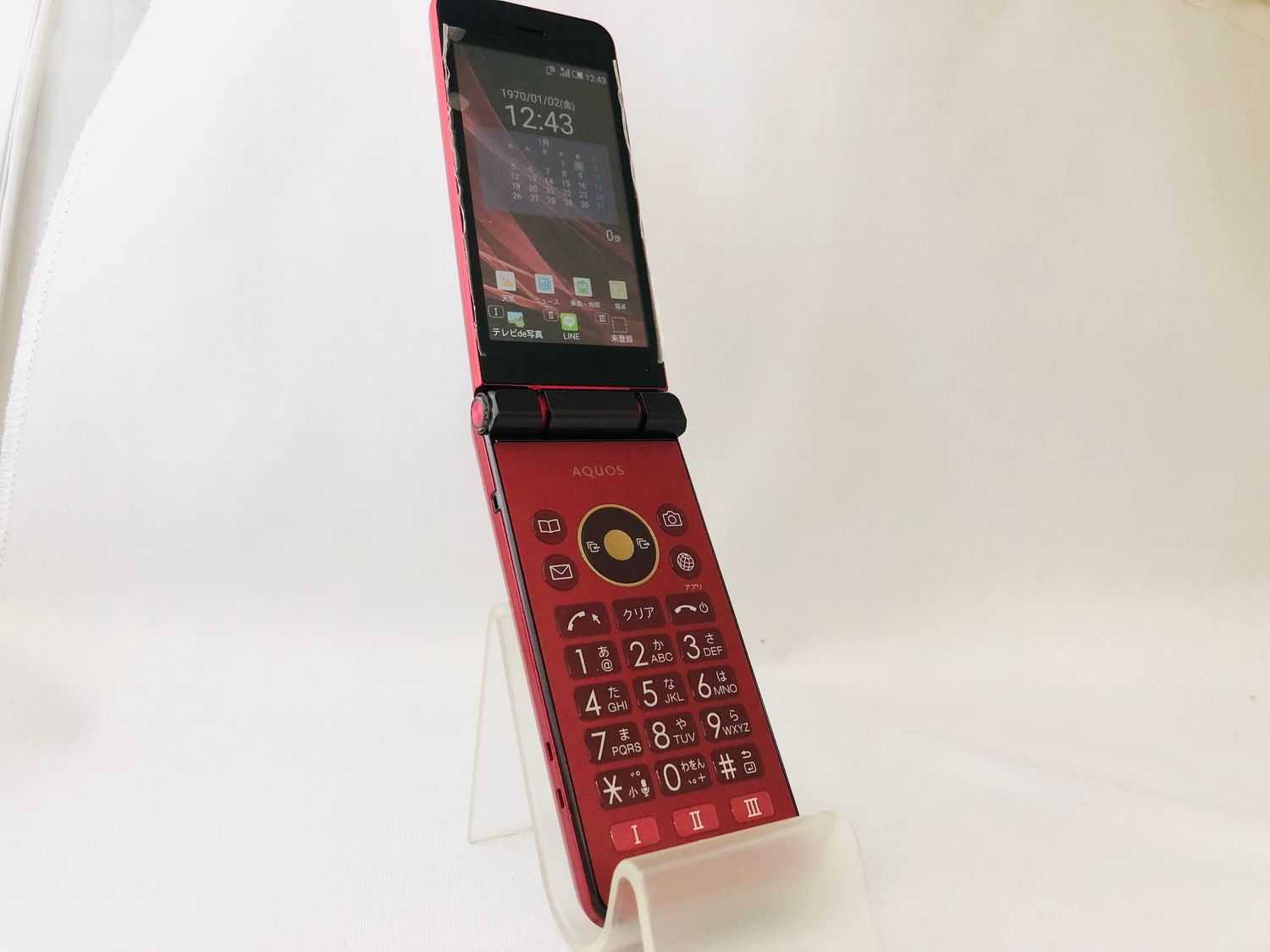 ムスビー｜SIMロック解除済！4011009D【美品】AQUOS K/SHF34(レッド 