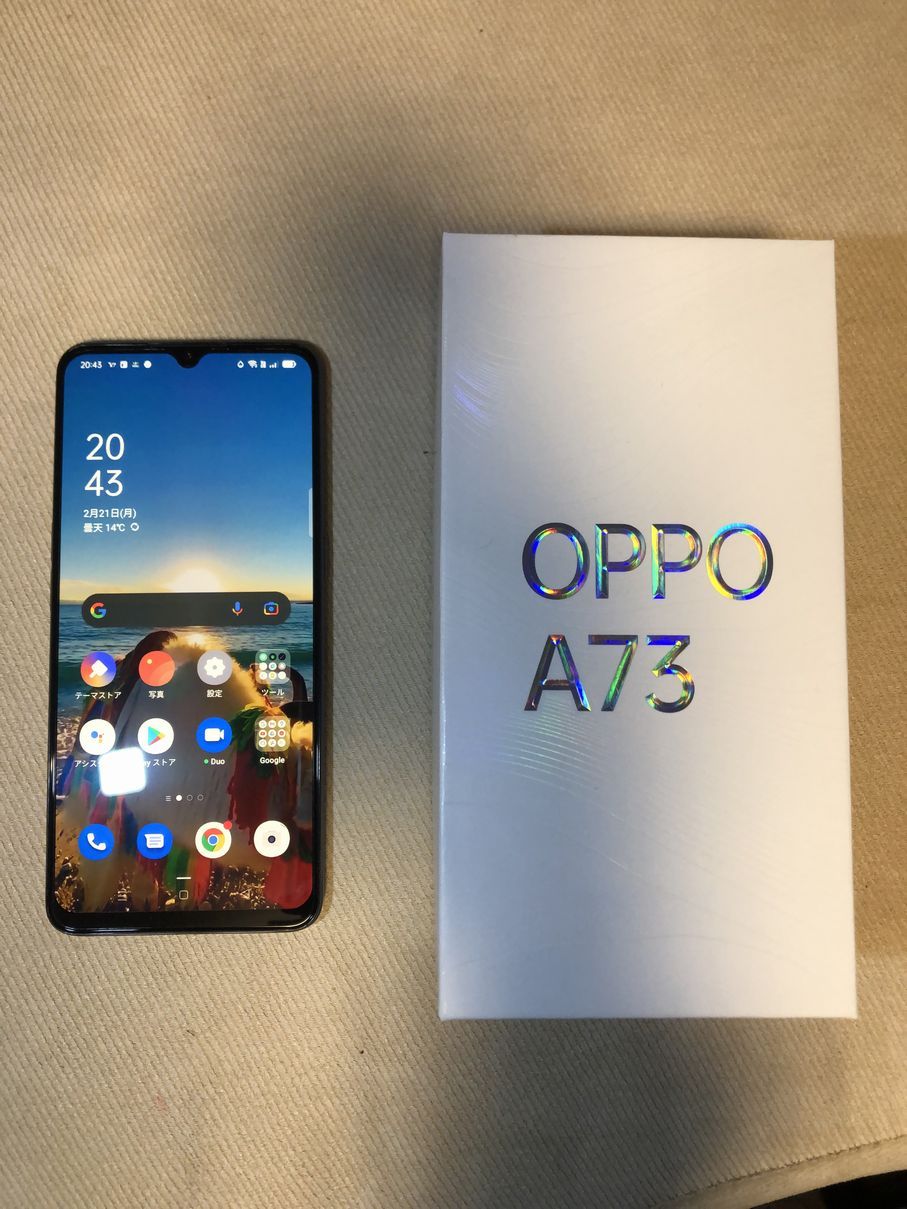 ムスビー｜未使用 OPPO Oppo A73 ネービーブル デュアルSIMフリー 