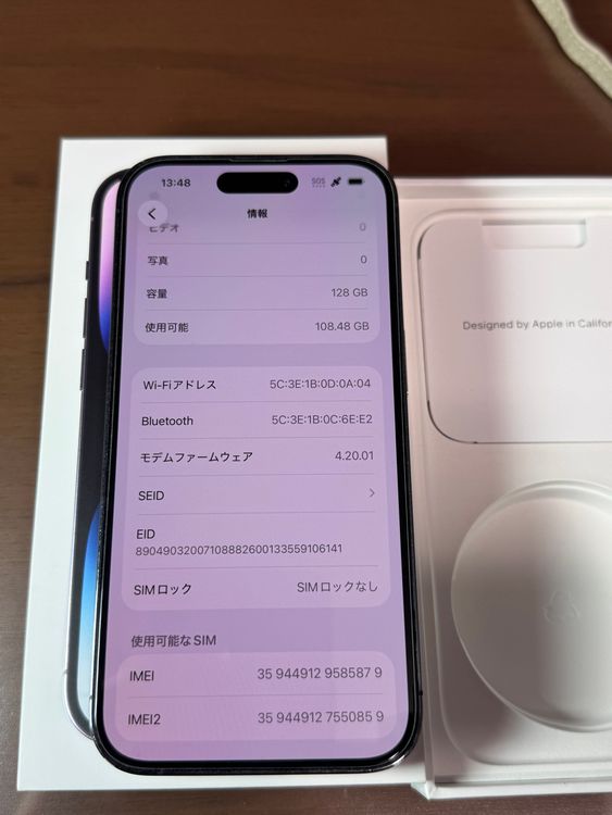 iPhone 14 Pro 128GB SIM�ե꡼�����ʡ����ޤ��դ����Хåƥ꡼90%