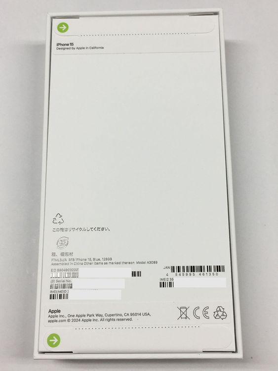 ���� ̤������ iPhone 15 128GB �֥롼 SIM�ե꡼ / Apple�ݾ�1ǯ