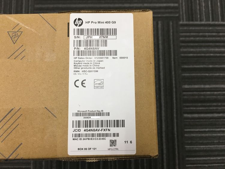 �ߥ�PC�ڿ��ʡ�̤������ HP Pro Mini 400 G9 4G4N8AV-FXFN 256GB