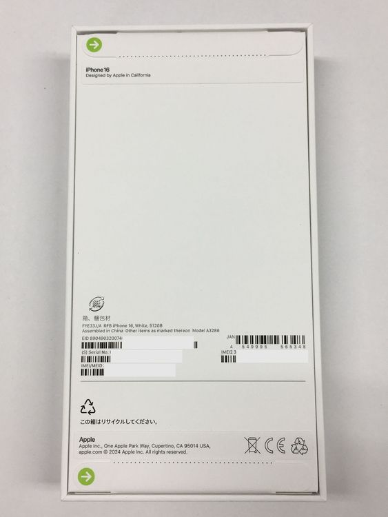 ���� ̤������ iPhone16 512GB SIM�ե꡼  / Apple�����ݾ�1ǯ�դ�