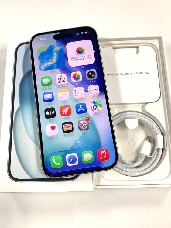 �Хåƥ꡼85% SIM�ե꡼ iPhone15 256GB �֥롼
