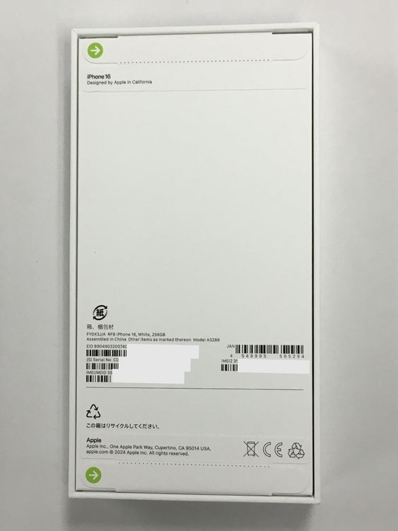 ̤������ iPhone16 256GB �ۥ磻�� SIM�ե꡼ / 1ǯApple�ݾ�