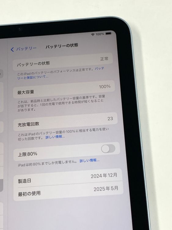 �Хåƥ꡼100�� iPad mini(A17 Pro) Wi-Fi��ǥ�128GB �֥롼