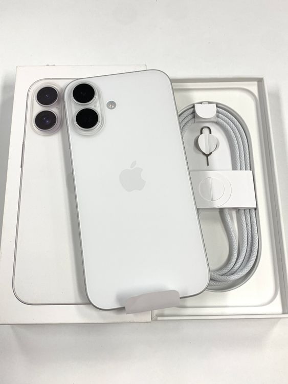 �ڥ�Х���BOX�ۤۤ�̤���� ����100%SIM�ե꡼ iPhone16 256GB �ۥ磻��