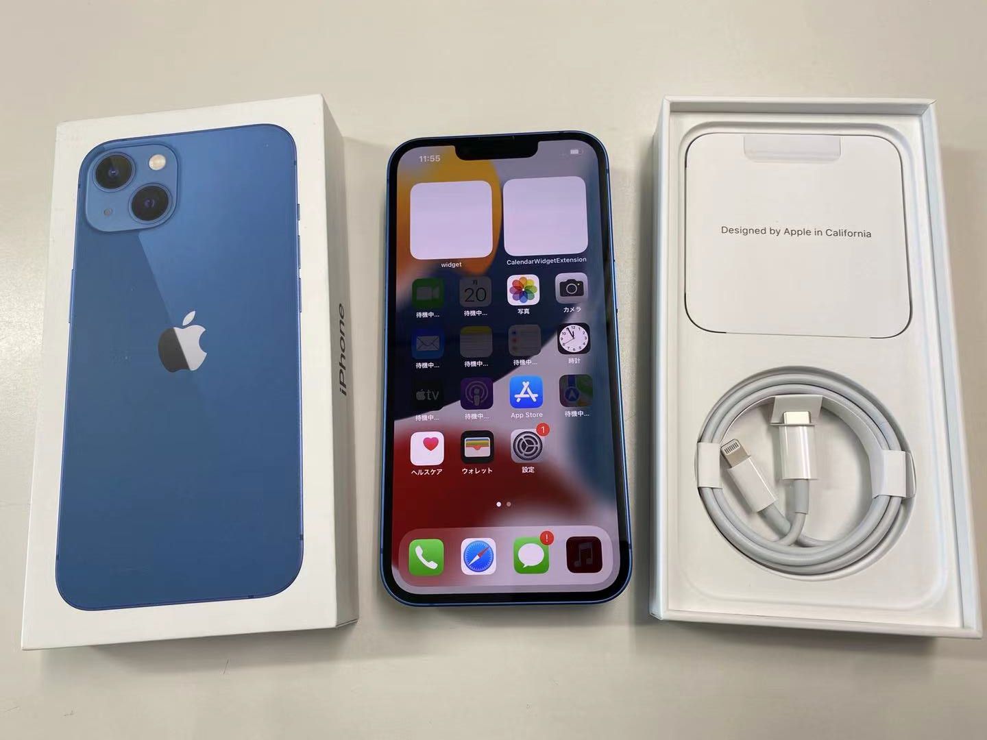 ムスビー｜美品 SIMフリー iPhone 13 256GB ブルー MLNM3J/A 訳アリ 