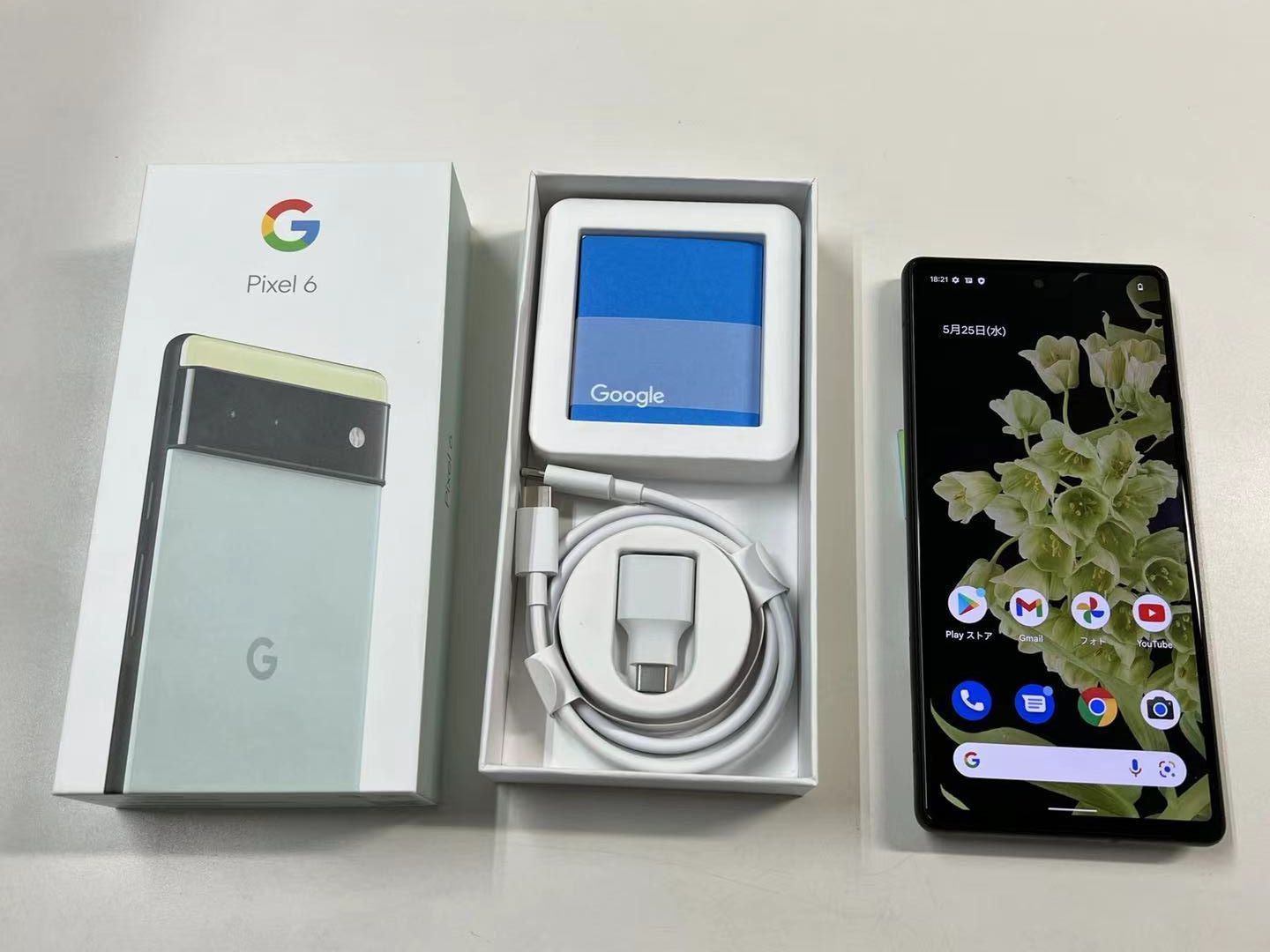 ムスビー｜美品 SIMフリー Google Pixel 6 128GB Sorta Seafoam 訳アリ  