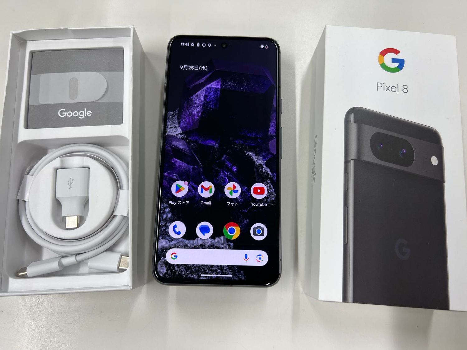 中古】 Google Pixel8 128GB Obsidian Aランク SIMフリー 本体 au  