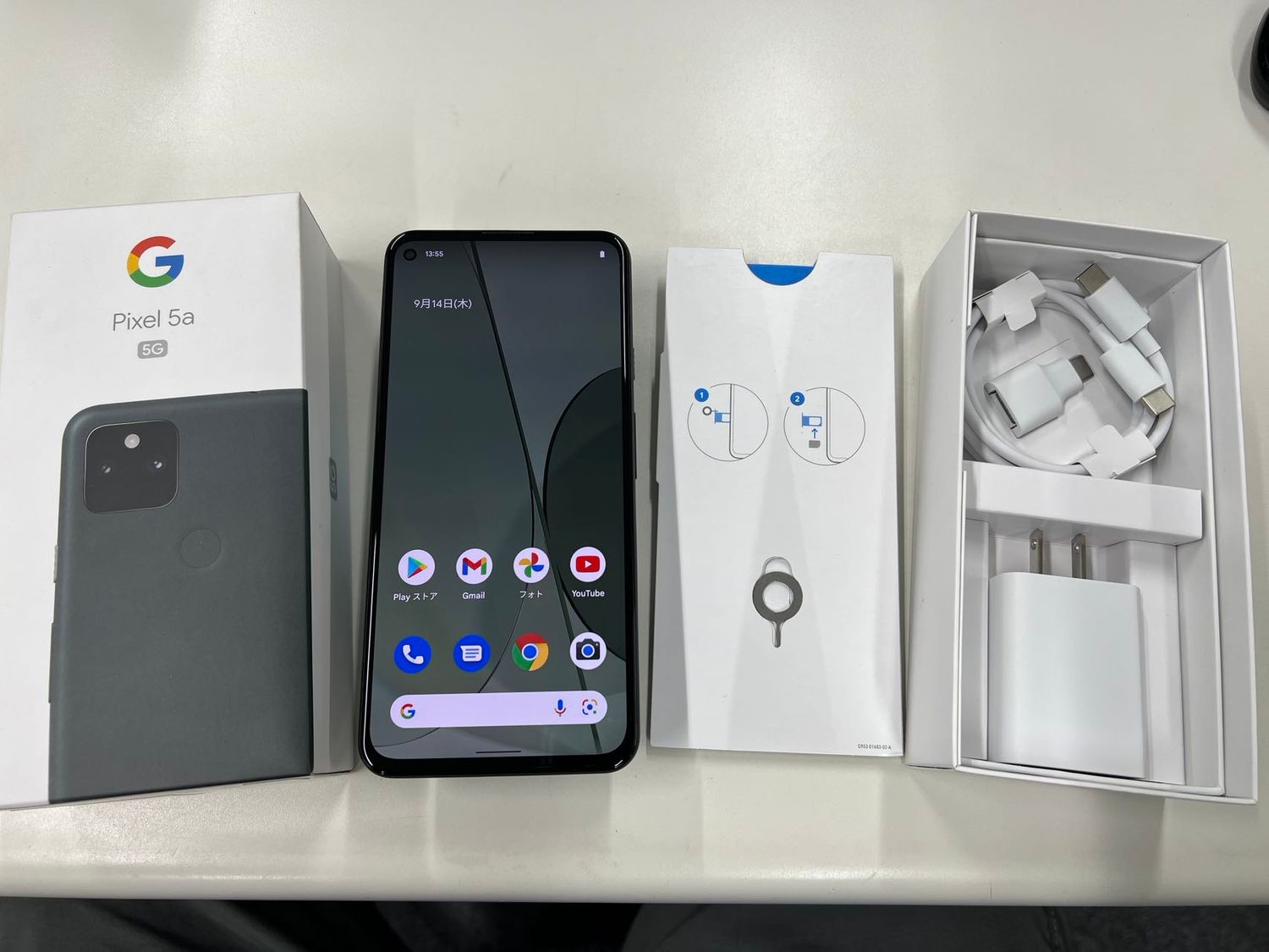 中古】Google SoftBank 【SIMフリー】 Pixel 5a (5G) Mostly Black 6GB  