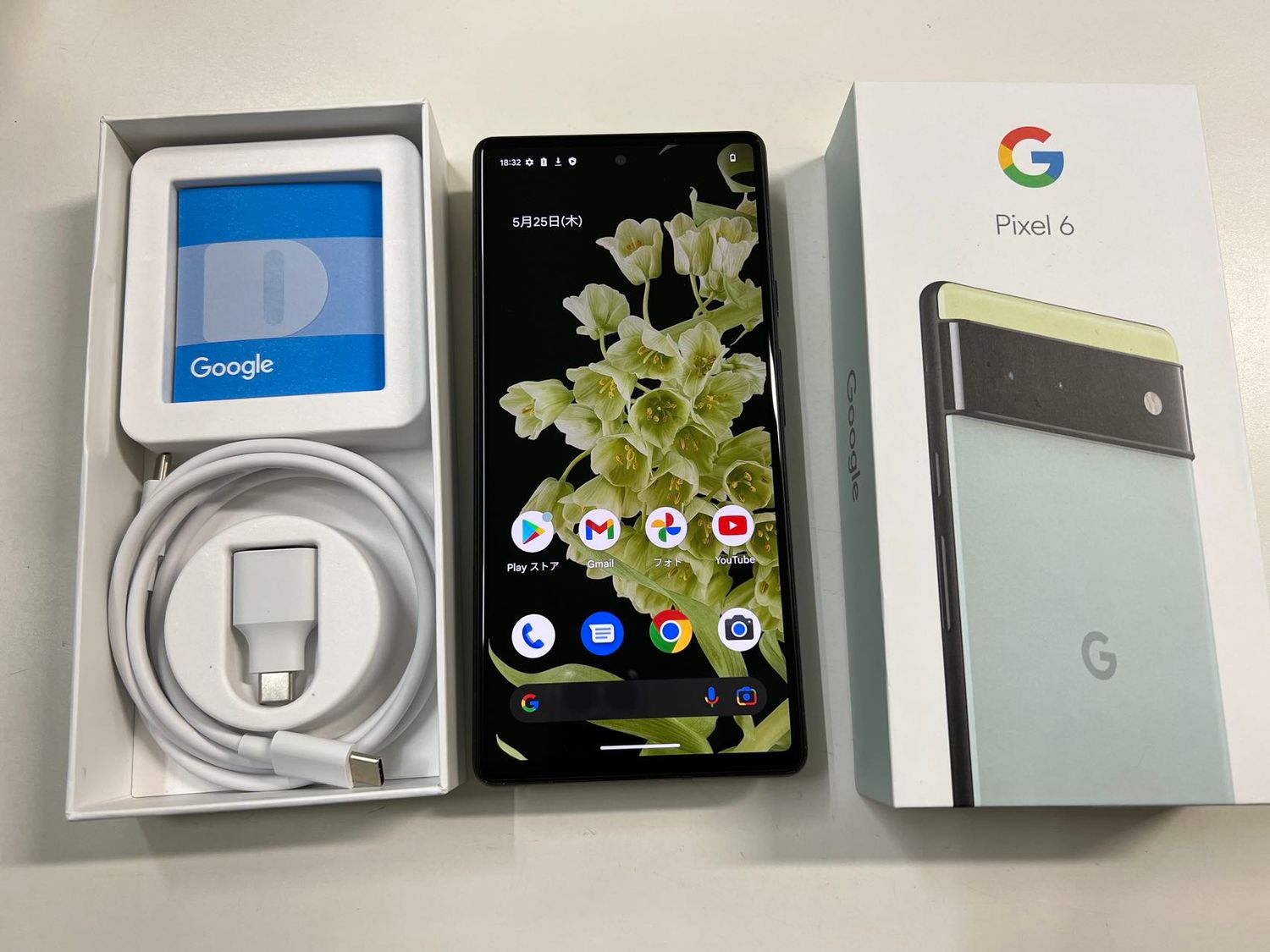 ムスビー｜中古 SIMフリー Google Pixel 6 128GB Kinda Seafoam 一括〇  