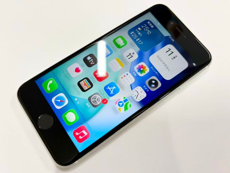 ������Х����SIM�ե꡼ iPhone SE(�裲����) 64GB �ۥ磻��