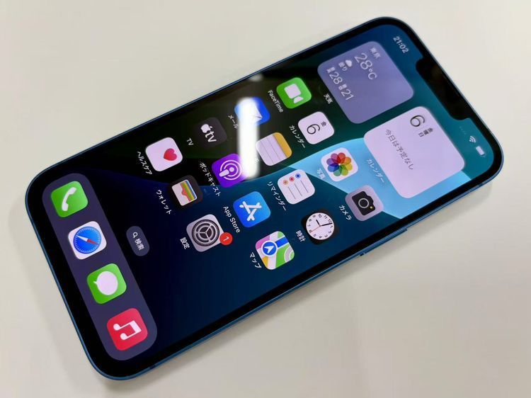 ������Х�����Хåƥ꡼100% ����SIM�ե꡼ iPhone13 128GB �֥롼