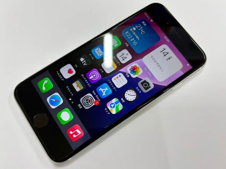 ������Х����SIM�ե꡼ iPhone SE(�裲����) 64GB �ۥ磻��