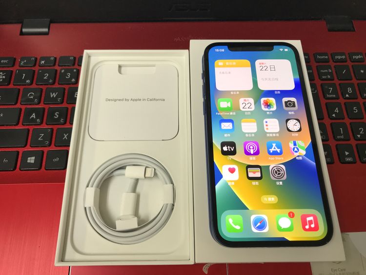 iPhone12 128GB ブルー 本体 バッテリー84% 画面傷なし ムスビー｜【JCKA】☆ バッテリー84％ SIMフリー iPhone12 128GB