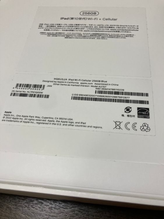 ����̤������iPad10 ��10���塡256GB wifi+cellular
