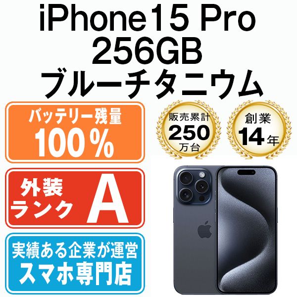 ����š� iPhone15 Pro 256GB �֥롼�����˥��� ip15pmtm2413a