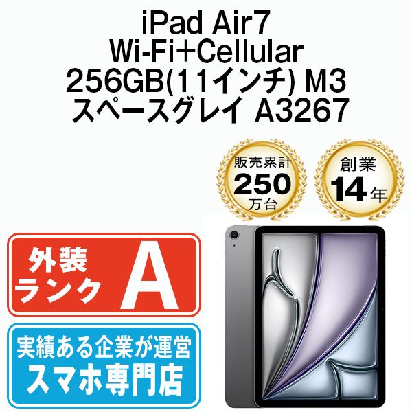 ����š� iPad Air7 Wi-Fi+Cellular 256GB 11����� M3 ���ڡ������쥤 A3267  eSIM����ü��ipda7mtm4128