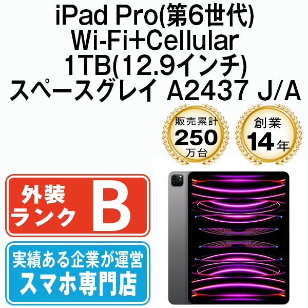����š� iPad Pro ��6���� Wi-Fi+Cellular 1TB 12.9����� ���ڡ������쥤 A2437 ipdp6mtm2919