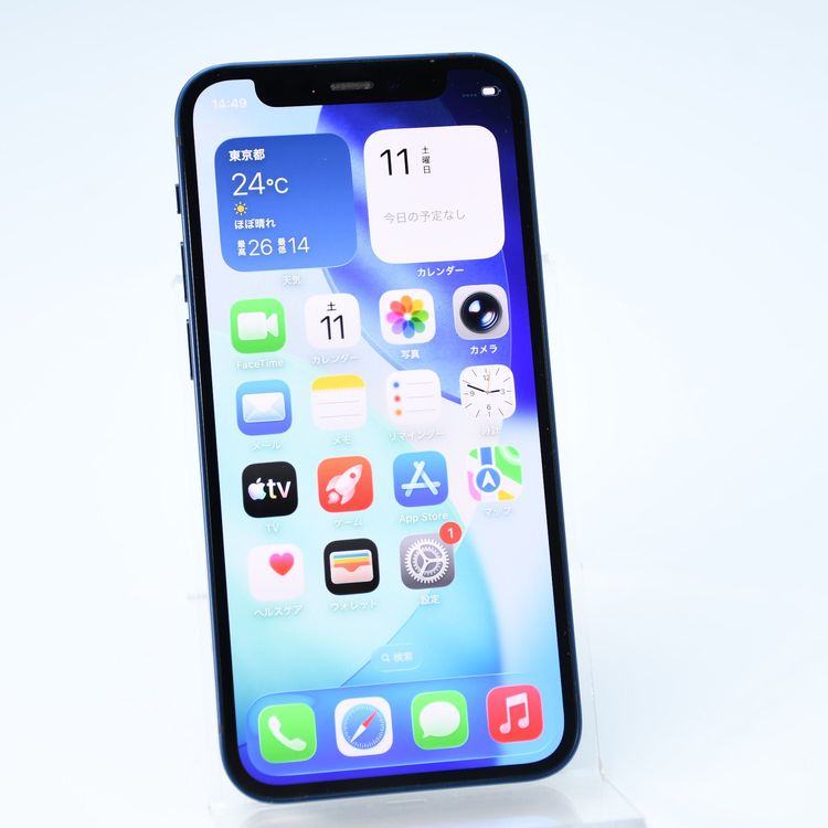 �ڽ����Хåƥ꡼89���SIM�ե꡼ iPhone12 mini 64GB �֥롼