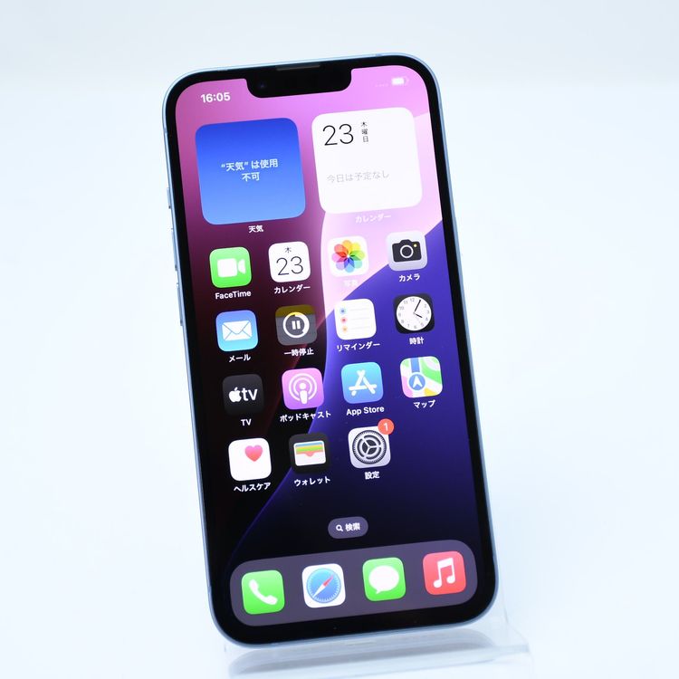 ڽХåƥ꡼ 100SIMե꡼ iPhone14 128GB ֥롼