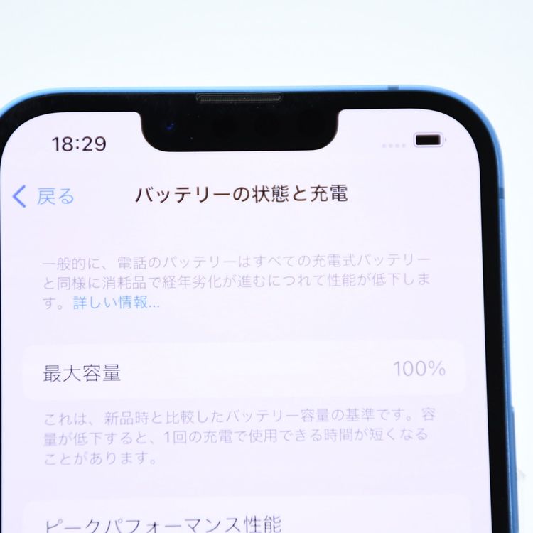 ڿƱ͡100%SIMե꡼ iPhone13 128GB ֥롼