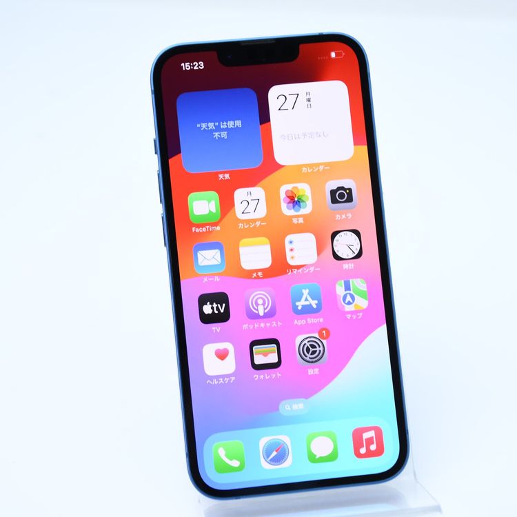 ڽХåƥ꡼ 98SIMե꡼ iPhone13 128GB ֥롼