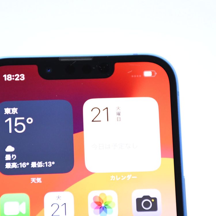 ڽХåƥ꡼ 100SIMե꡼ iPhone13 128GB ֥롼
