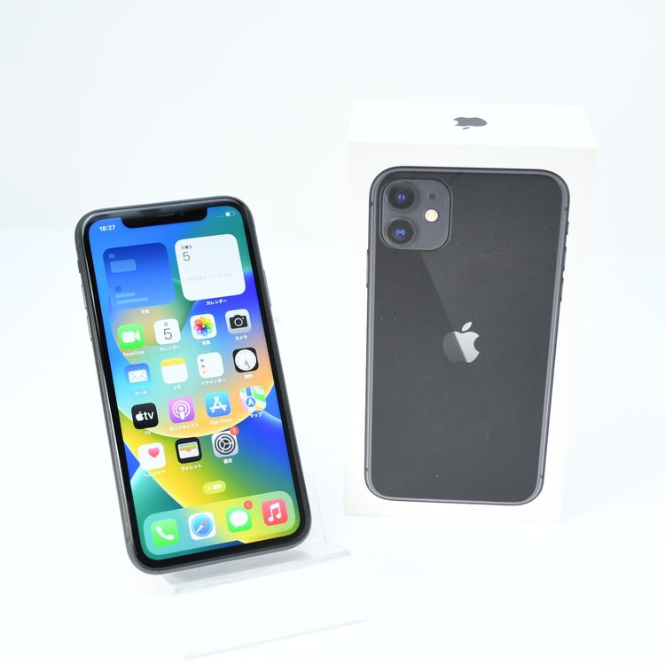�ڱվ����ʡ������Хåƥ꡼��������85���au SIM�ե꡼ iPhone11 64GB �֥�å�