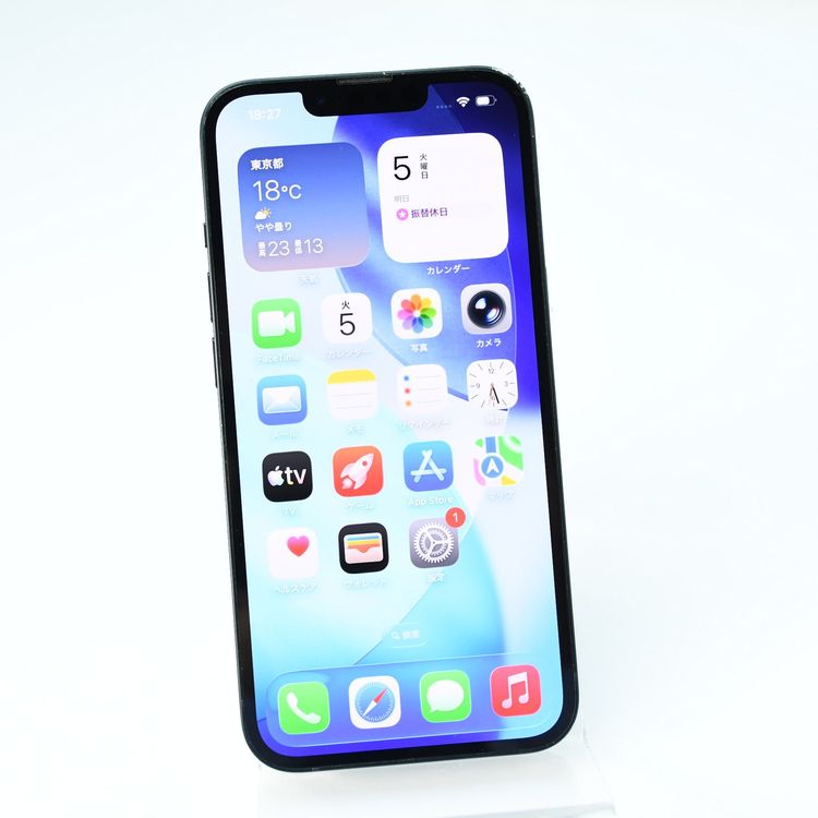 �ڽ����Хåƥ꡼80���au SIM�ե꡼ iPhone13 128GB �ߥåɥʥ���