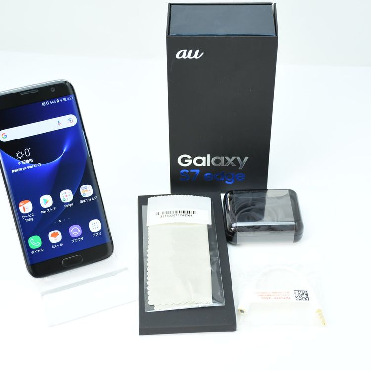 �ڱվ����ʡ�au SIM�ե꡼ Galaxy S7 edge SCV33 �֥�å����˥���