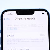 ڽХåƥ꡼ 100SIMե꡼ iPhone13 128GB ֥롼