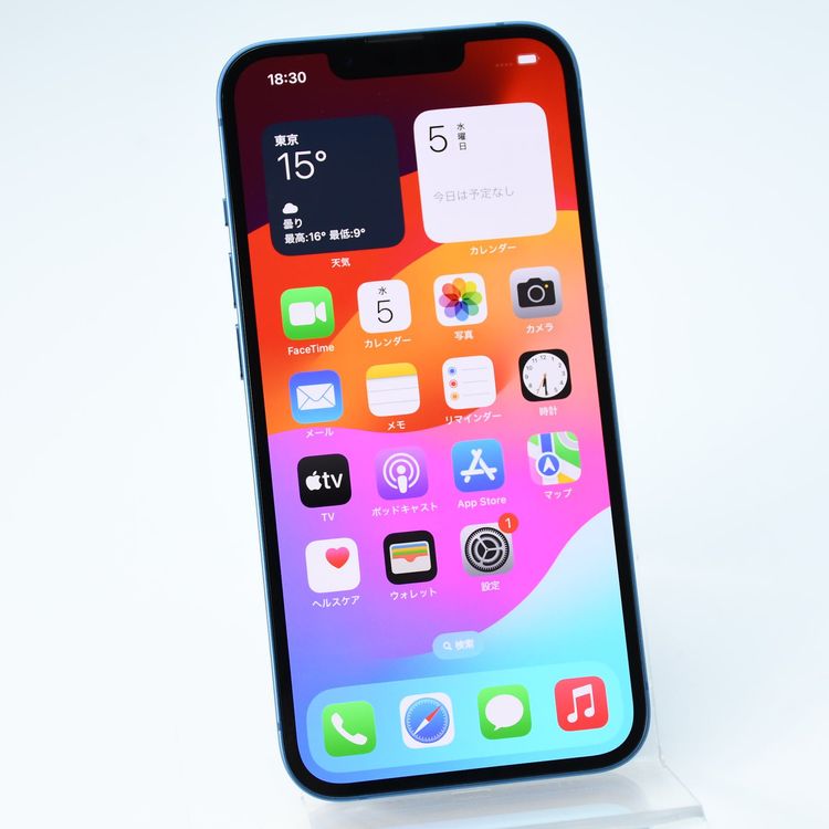 ڽХåƥ꡼ 100SIMե꡼ iPhone13 128GB ֥롼