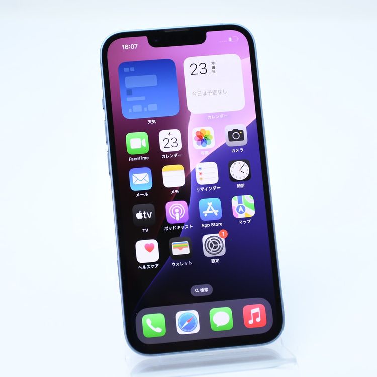 ڽХåƥ꡼ 100SIMե꡼ iPhone14 128GB ֥롼