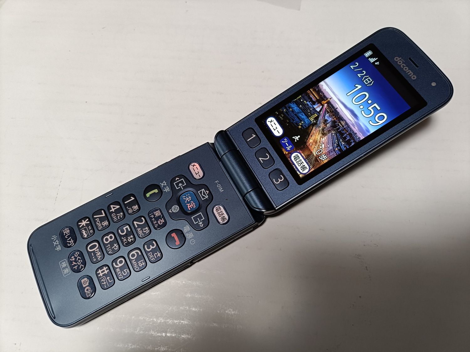 ムスビー｜☆docomo らくらくホン F-01M ネイビー SIMロック解除済 #2 