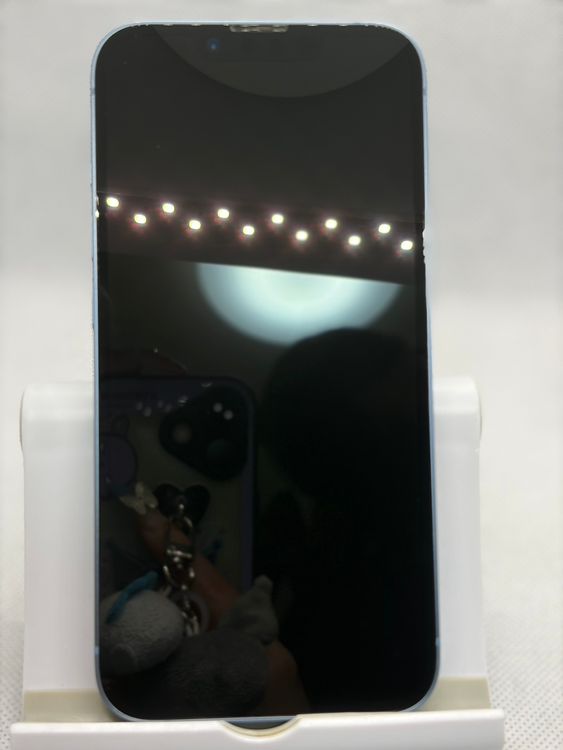 ������ SIM�ե꡼ iPhone14 128GB �֥롼 �Хåƥ꡼80%