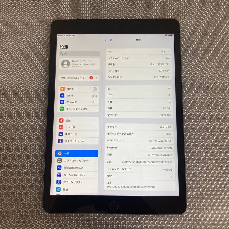 2802ᤤԾiPad9 9 64GB SIMե꡼