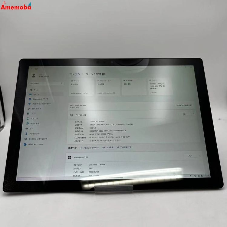 ��®ȯ��Surface Pro 6 8GB/256GB �֥�å� KJT-00023 �������