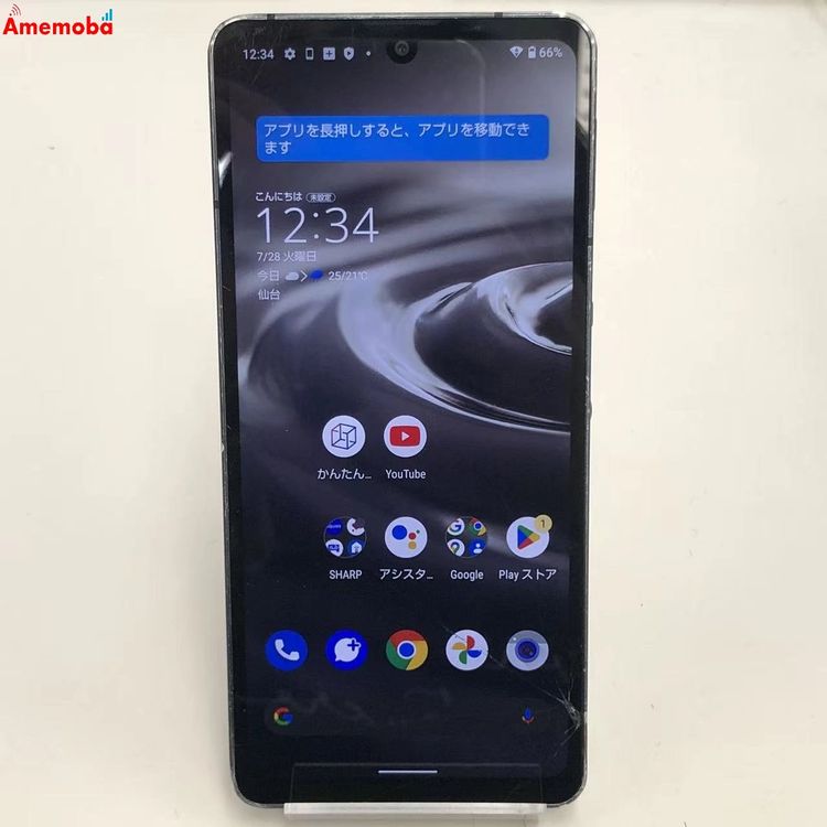 AQUOS sense6s 4GB/64GB �֥�å� SHG07 AU��SIM�ե꡼ �������