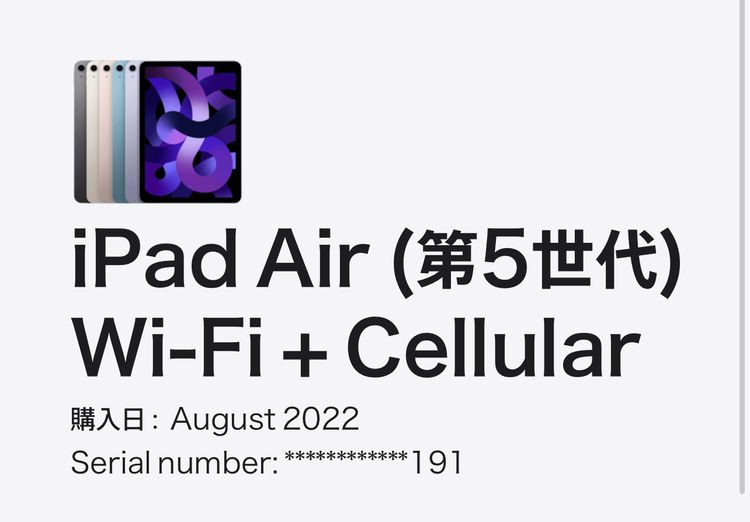 ���� iPad Air ��5���� 256GB Wi-Fi + Cellular SIM���å�����Ѥ�